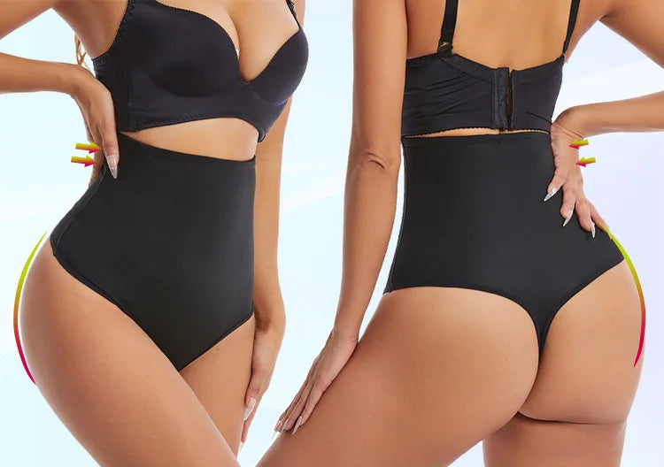 Cross-border Women's High Waist ThongT-back Tummy Control Panties with Non-slip Waistband Strong Waist Cinching and shaper