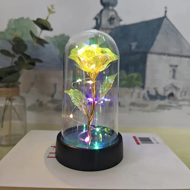 Rose Light Beautiful Realistic Looking Night Light Rose Eternal Flower Party Supplies LED Simulation Rose Flower Valentine's Day