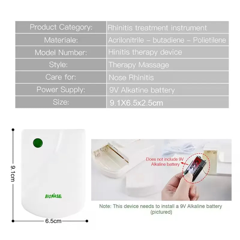 Nose Rhinitis Sinusitis Cure BioNase Laser Therapy Hay Fever Low Frequency Pulse Nose Massage Runny Sneeze Treatment Machine