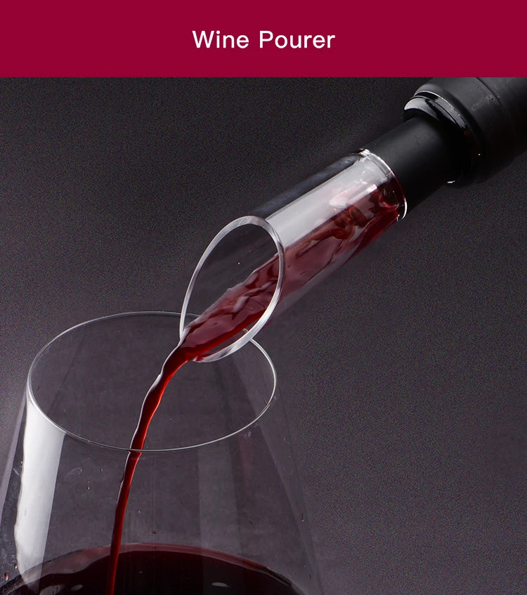 1PCS/1SET Electric Wine Opener Automatic Wine Bottle Corkscrew with Aerator Pourer & Foil Cutter for Kitchen Bar Tool Party Gift