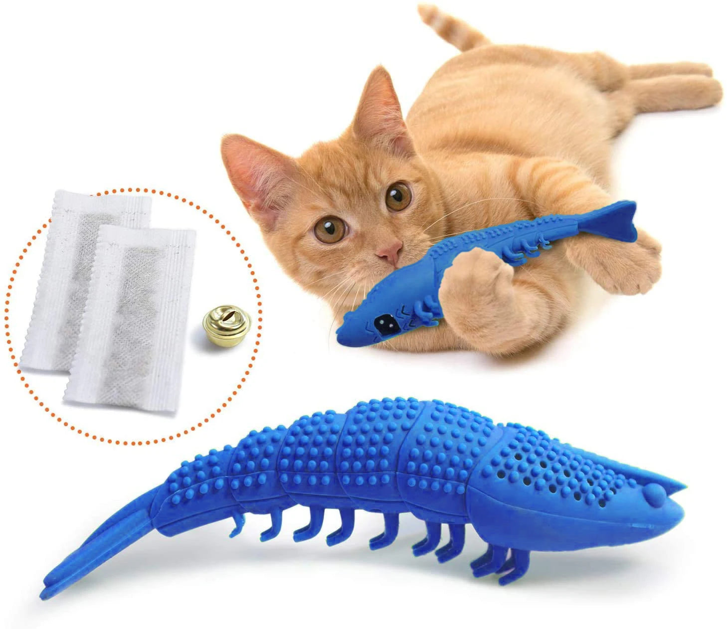 ATUBAN Cat Toothbrush Toy-Durable Hard Rubber - Cat Dental Care, Cat Interactive Toothbrush Chew Toy cat treat toy