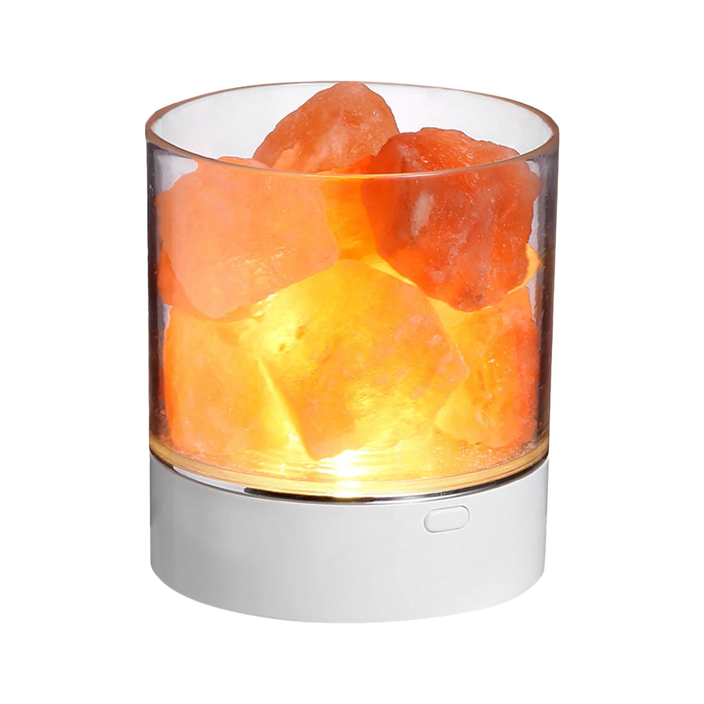 LED Rock Crystal Lamp Essential Oil Diffuser 7 Colors LED Crystal Salt Stone Night Light Home Office Bedroom Desktop Decoration