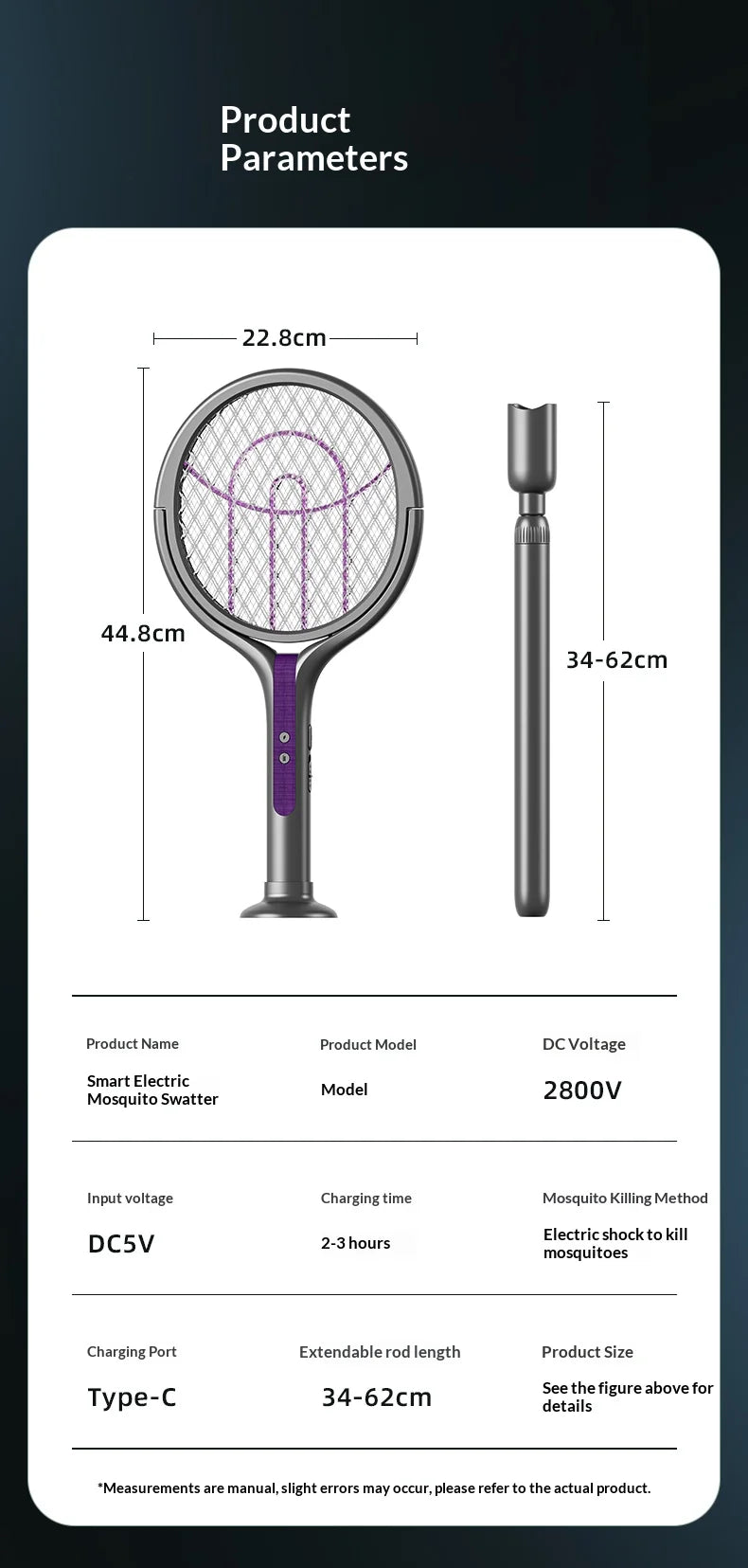 Rotating Head Bug Zapper Racket Rechargeable Electric Fly Swatter Fly Killer and Mosquito Trap Lamp for Indoor and Outdoor