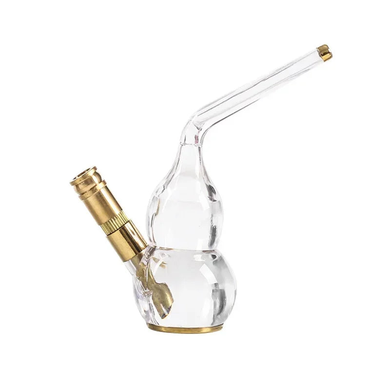 Dual purpose exquisite water bottle Gourd shaped Transparent pipe Tar Filtration Recyclable Smoking Holders Smoking Accessories