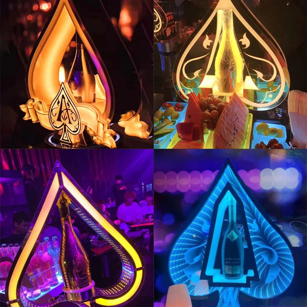 Nightclub Wine Presenter 3 Bottles Rechargeable LED Ace of Spade Glorifier Box Armand de Brignac Champagne Bottle Carrier Case