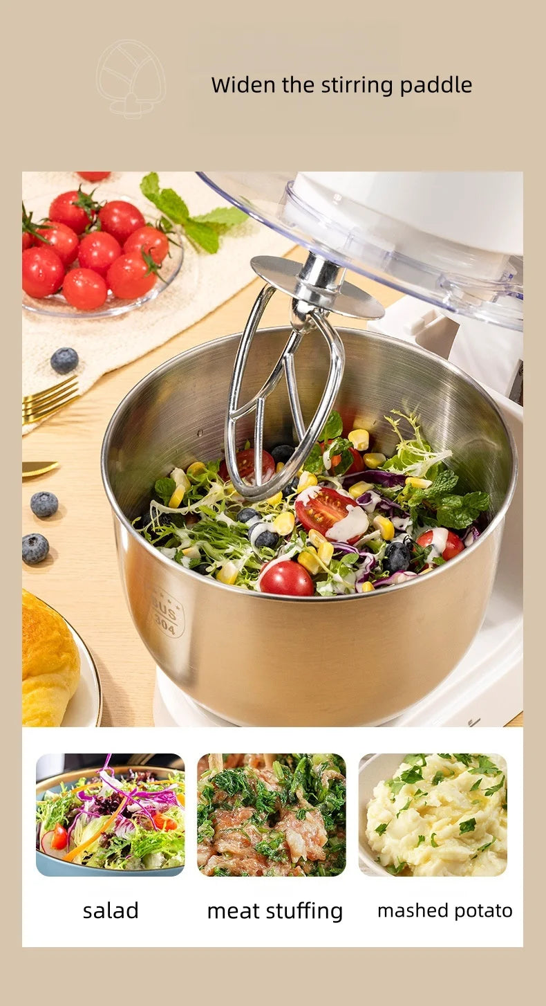 4L Chef machine household small dough kneader dough mixer electric cream whipping countertop egg beater