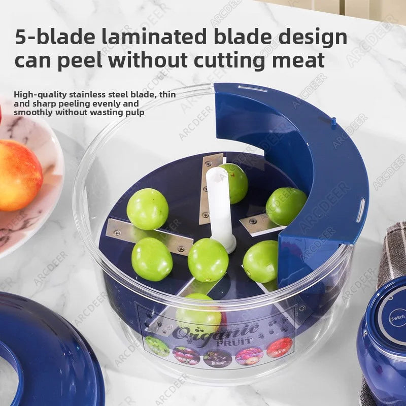 Automatic Fruit Peeler Machine Wireless Portable  Grape/Apple/ Garlic/plum/Peach Peeler for Home, Fast & Easy Kitchen Gadget