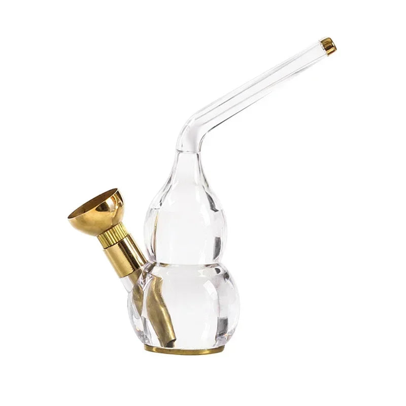 Dual purpose exquisite water bottle Gourd shaped Transparent pipe Tar Filtration Recyclable Smoking Holders Smoking Accessories