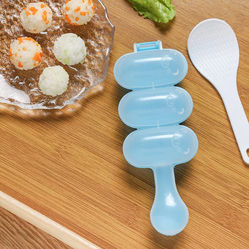 Rice Ball Maker Mold with Rice Paddle Rice Ball Shaker for Kids DIY Lunch Maker Mould with a Mini Rice scoop
