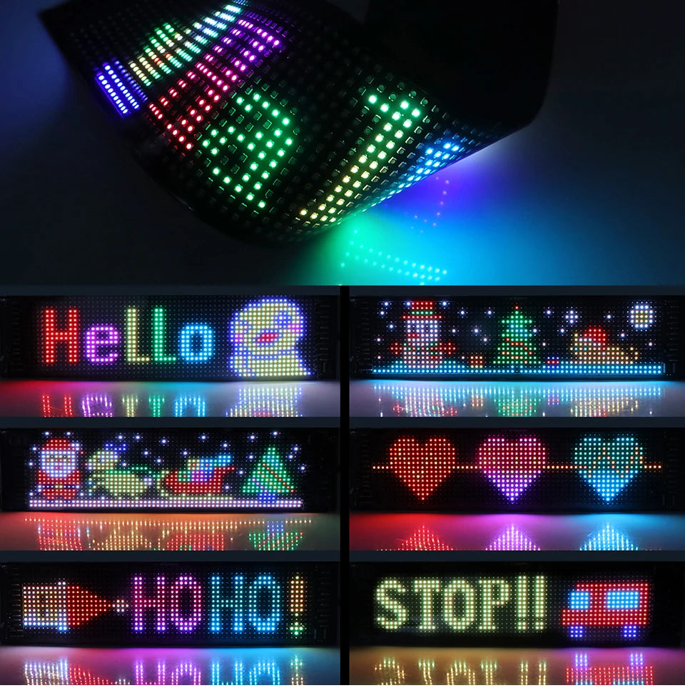 Car Decor Advertising Logo Lights Outdoor LED Matrix Pixel Scrolling Screen DIY Customize Patterns,Animations,Text Warning Light