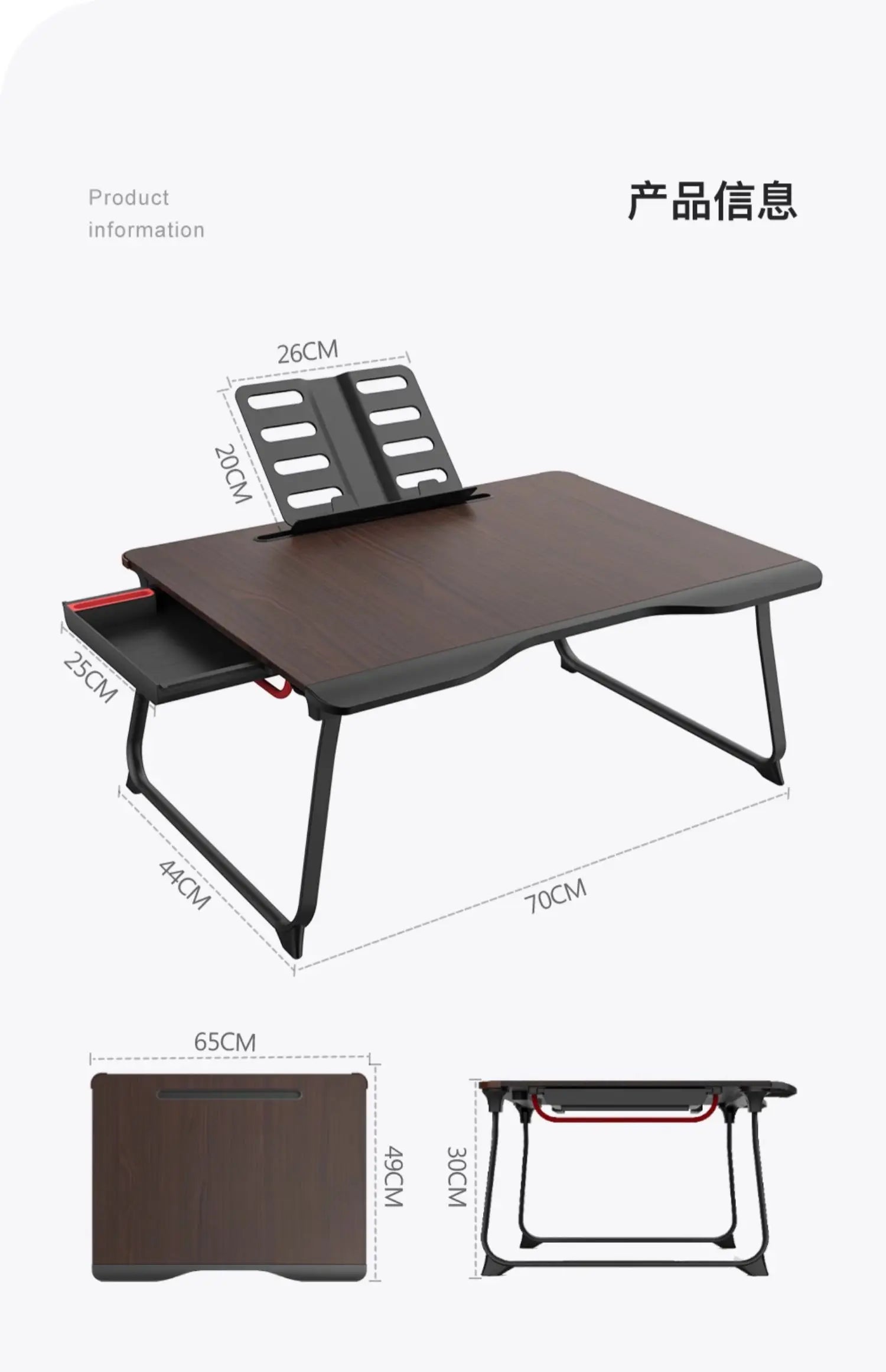 Foldable Laptop Bed Table Floor Tray Desk Study Writing Stand Portable Dorm Desk for Sofa or Home Office Use