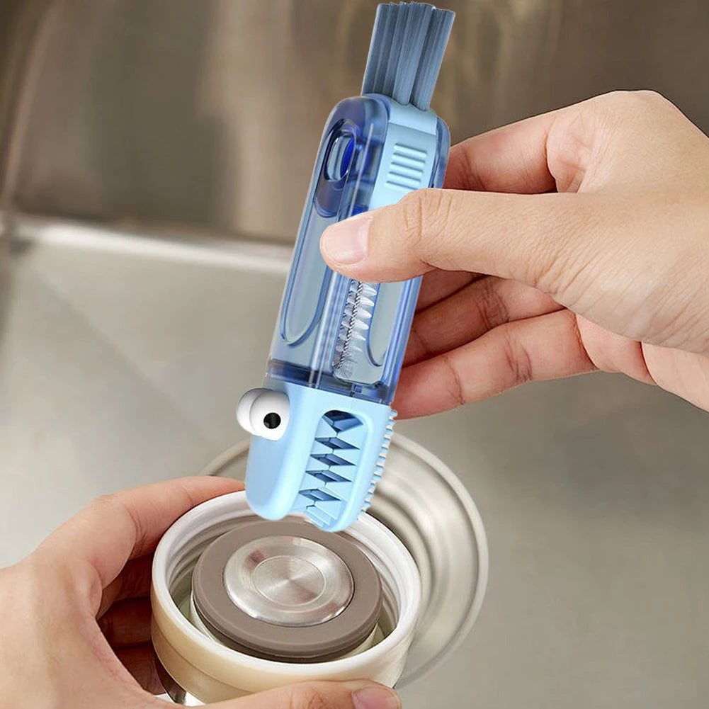 3 In 1 Multifunctional Cleaning Brush Tiny Bottle Cup Lid Detail Brush Straw Cleaner Tools Household Kitchen Cleaning Tool