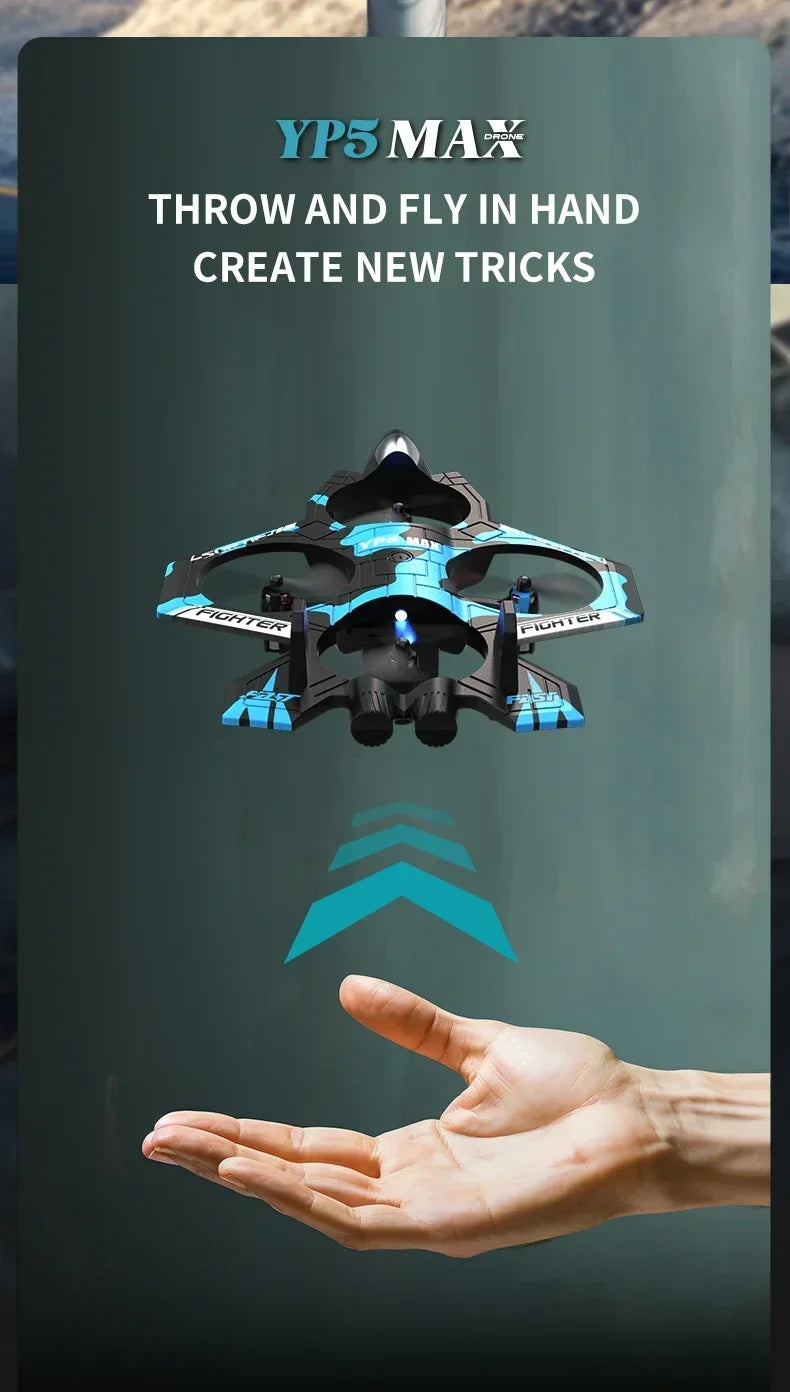 2025 new YP5 Remote Control Drone 2.4G 360° Flip Fighter Jet Toy Intelligent Fixed Height Hovering RC Airplane for Boys Kids Toy
