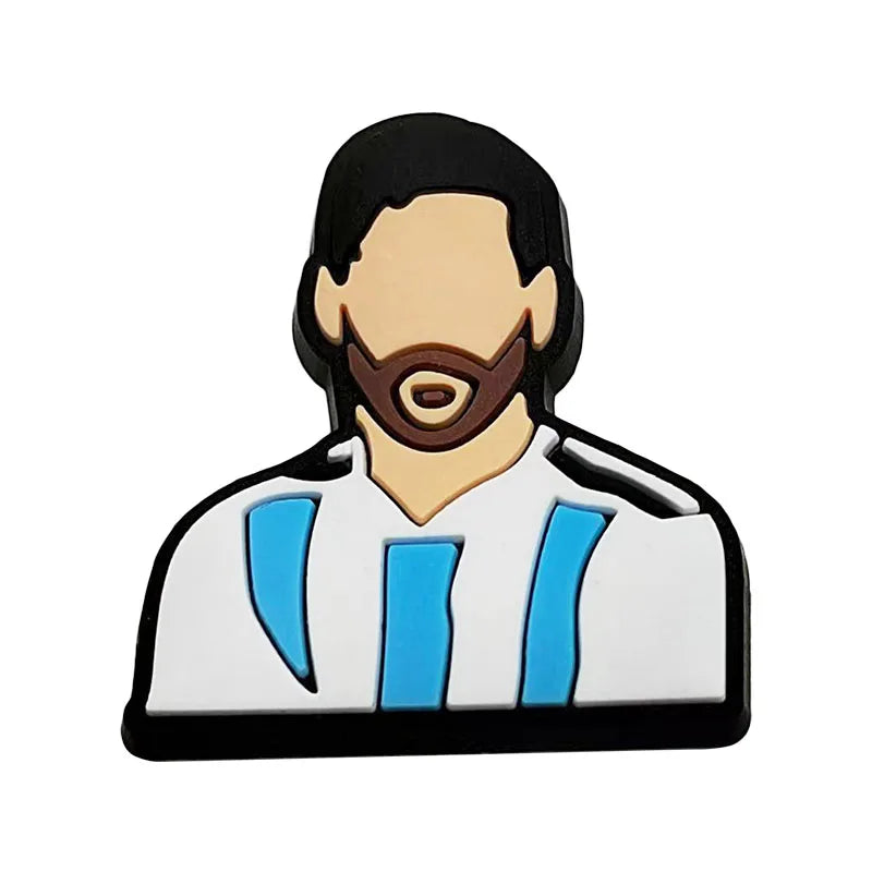 1-16pcs of Football Star Mesi Series Cartoon Shoe Charming Decorative Accessories, Children's Favorite Gifts
