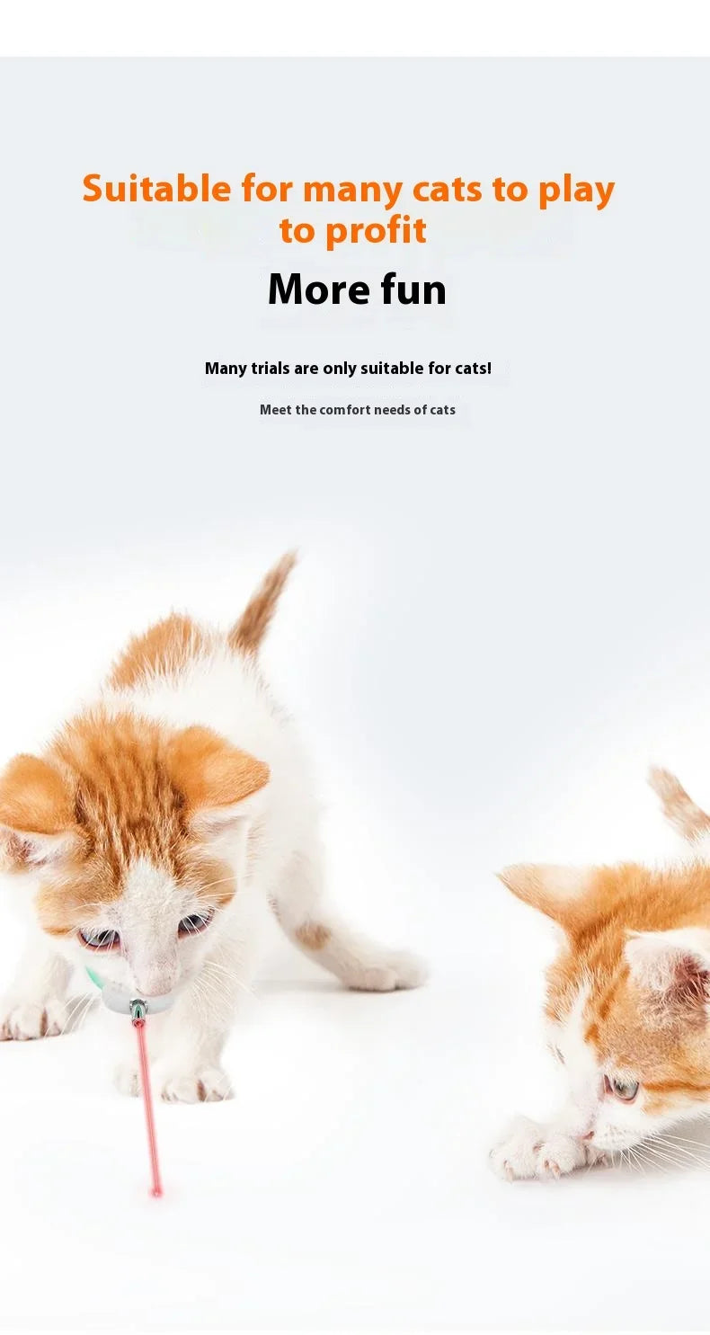 Rechargeable Cat Collar Laser Toy with Red Light, Interactive Cat Laser Toy for Bored Indoor Cats, Electric Laser Collar Toy