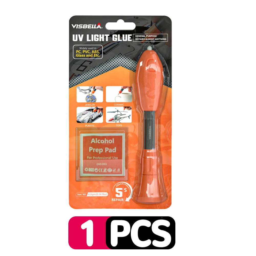 UV Light Glue Super Glue 5 Seconds Fix Adhesives Sealer Glass Metal Plastic Model Data Lines Crack Caulk High Temperature Repair