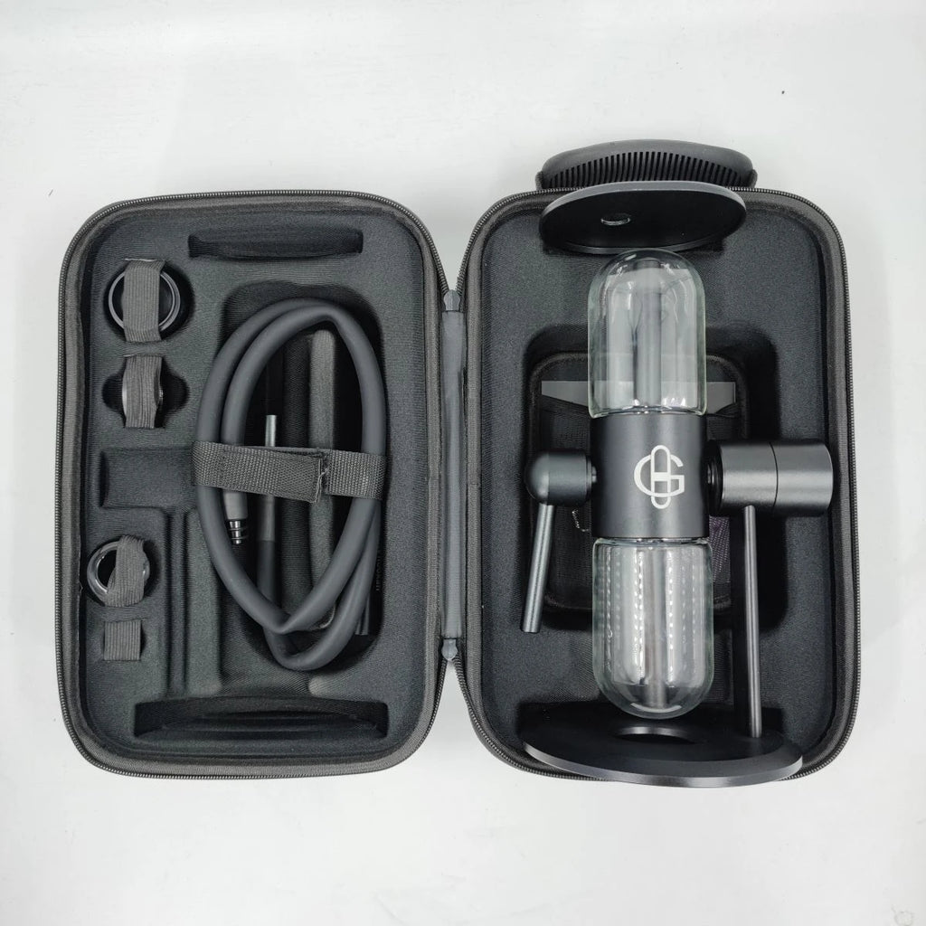 Gravity Smoking Pipe 360 Degree Rotation Hookah Travel Complete Set with Portable Handbag Glass Shisha Bowl Smoke Accessory