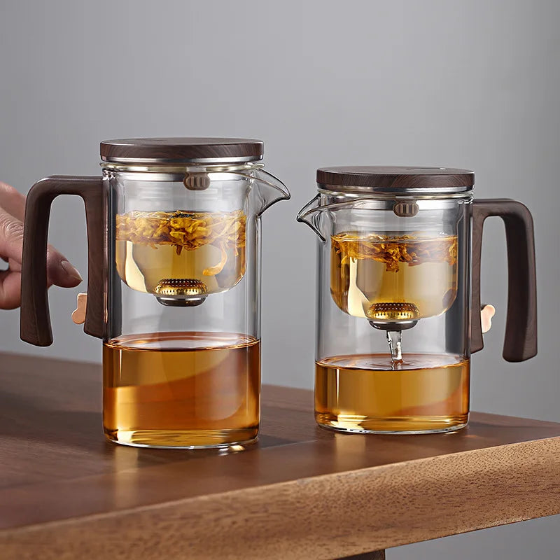 Fashion New Water Separation Inner Container Teapot One Click Magnetic Switch Tea Separation Filtration Glass Tea Pot