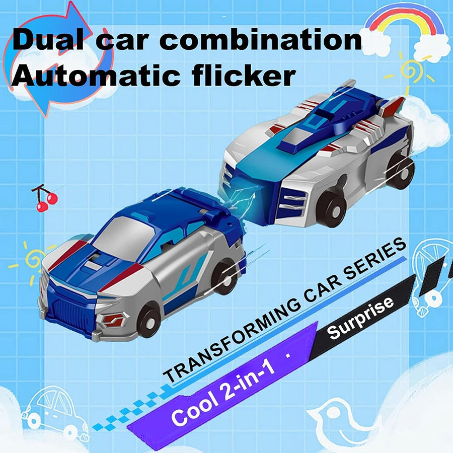 2in1 Collision Transformation Dinosaur Car Toy Magnetic Cars Convertible Robot Toy Dinosaur Toys for Kids Christmas Gift for Boy
