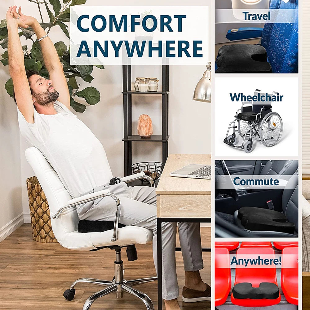 Gel Orthopedic Memory Cushion,U-shaped Seat Cushion for Home Office Coccyx Orthopedic Chair Cushion,Protect Healthy