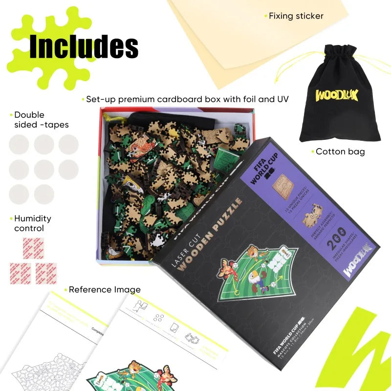 Football Match Style Wooden Jigsaw Puzzle"Game Time"FIFA World Cup DIY Toy Home Wall Decor Ideal Gift for Sports Enthusiasts