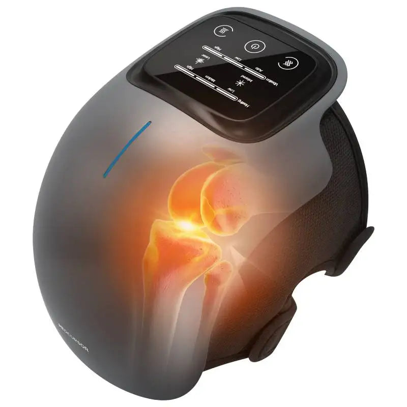 Medcursor Electric Heating Massage Knee Pad Wireless Heated Knee Massager Temperature Hot Compress Vibration Massage (Grey)
