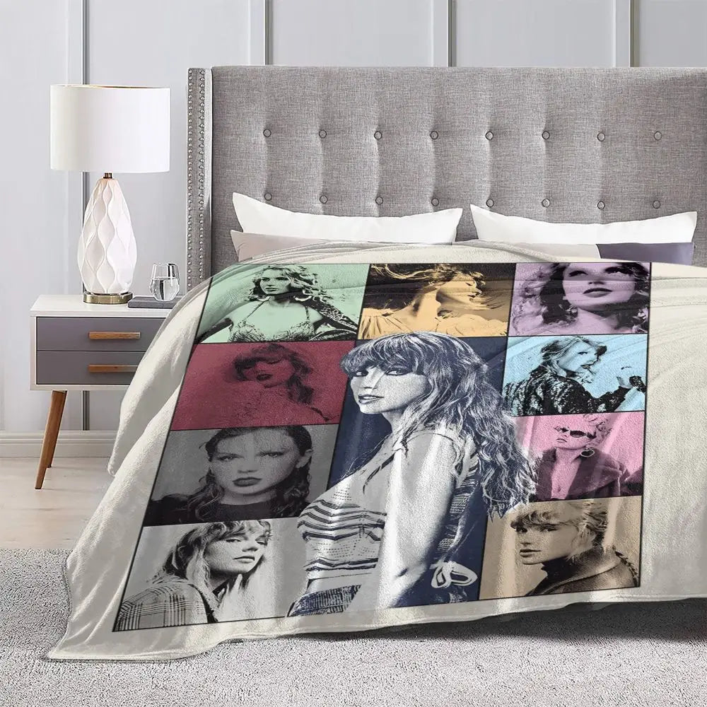 The Eras Tour Blanket Flannel Print Tayloring Portable Lightweight Thin Throw Blankets for Bedding Outdoor Quilt