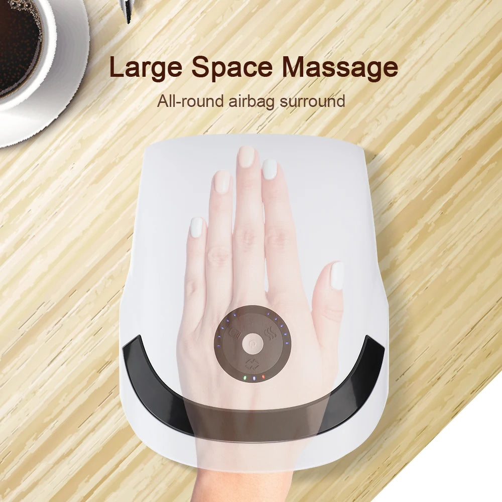 Electric Hand Massager with 5 Levels Air Compression Heat Palm Finger Massage Machine for Arthritis Finger Numbness Hand Relax