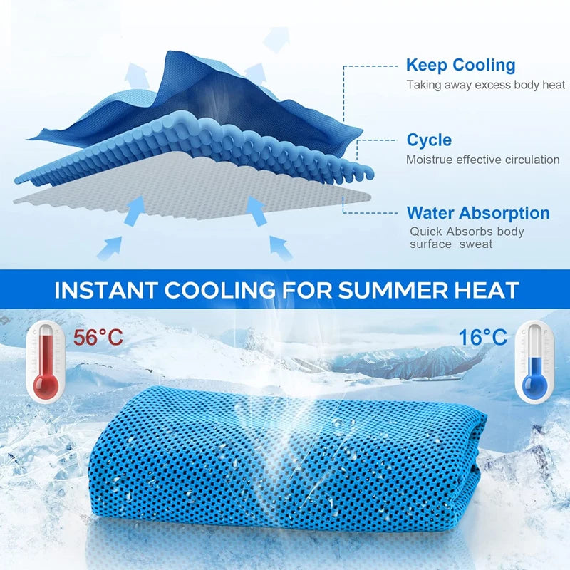 Outdoor Microfiber Quick Drying Sports Cooling Ice Towel Cold Sports Towel Fitness Cool Towel Camping