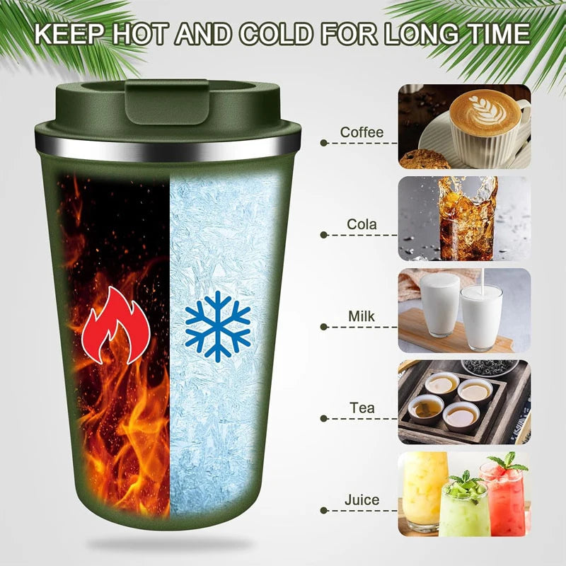 380/510ml Thermos Coffee Mug Stainless Steel Insulated Cup Temperature Display Car Portable Vacuum Bottle Insulated Water Bottle