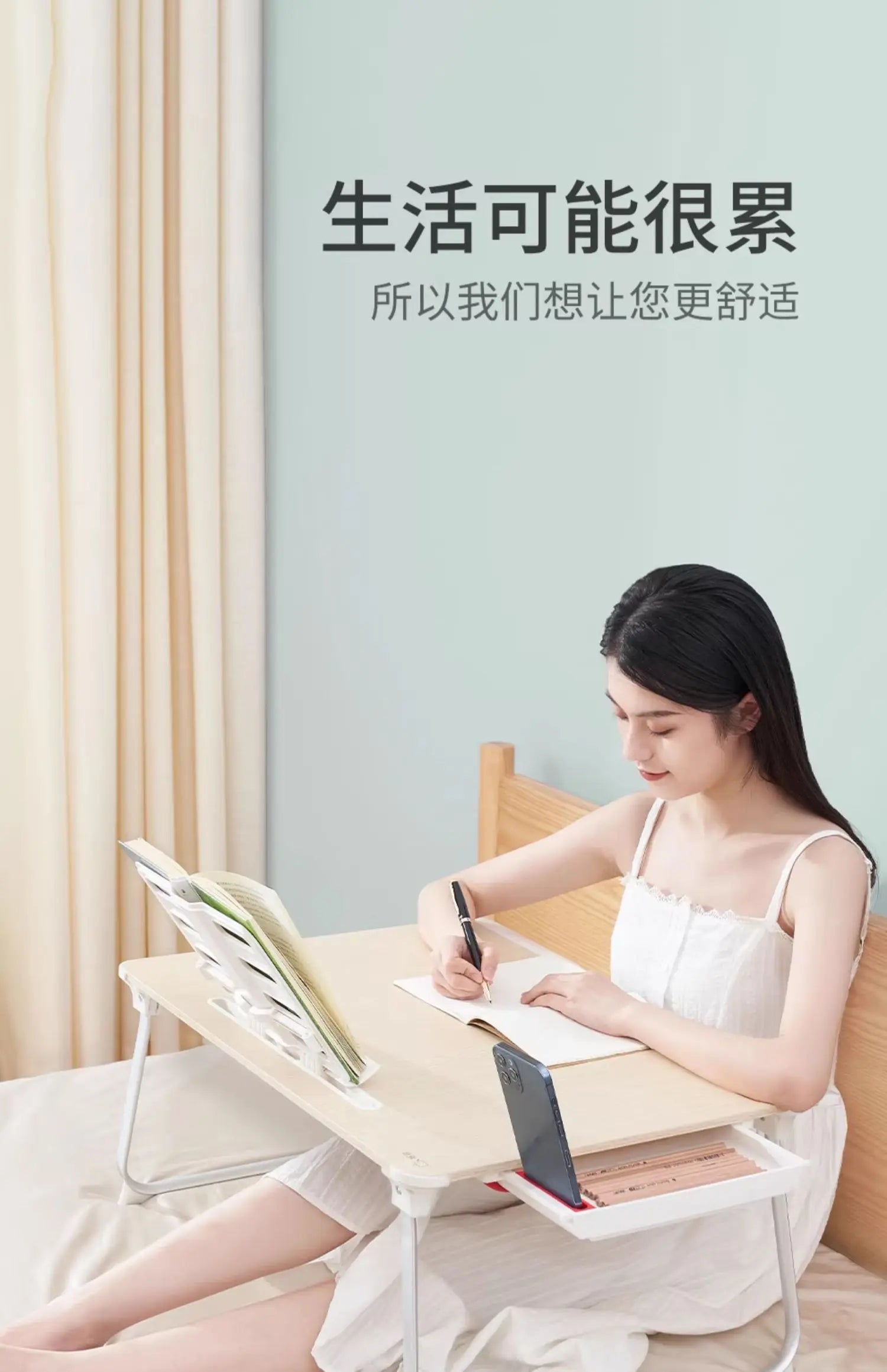 Foldable Laptop Bed Table Floor Tray Desk Study Writing Stand Portable Dorm Desk for Sofa or Home Office Use