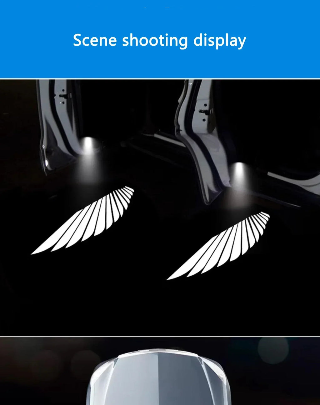 2Pcs Car Angel Wings Wireless Car Door Welcome Courtesy Shadow Projector Lamp LED HD Logo Light Cars Accessories