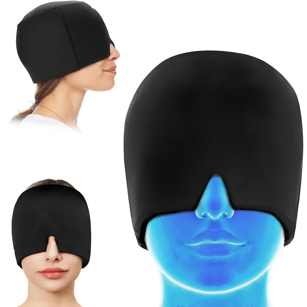 Gel Cold Compress Eye Mask Migraine Relief Cold Compress Therapy Cap Head Wrap Pack Eye Mask For Pressure Relieve Pain Ice Hat