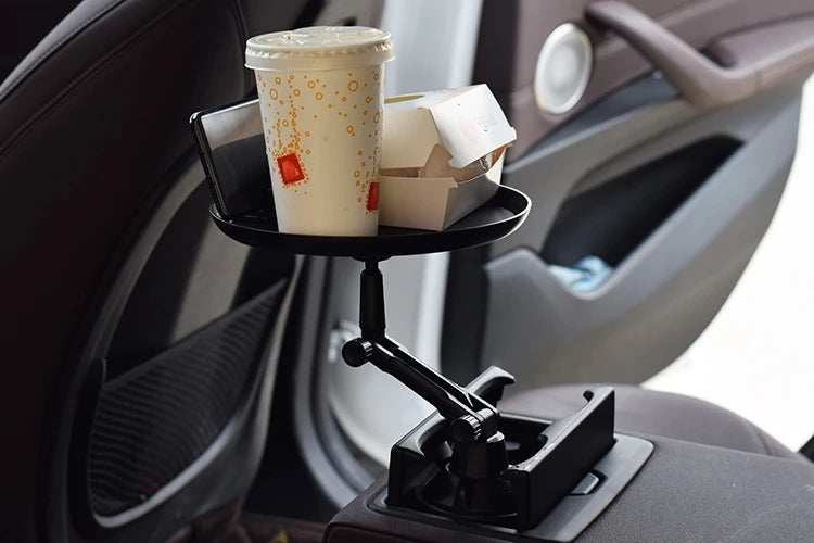 360° Adjustable Car Cup Holder Tray & Phone Mount Expander For Car, Portable Tray Table,Food Storage Rack, Coffee Table,