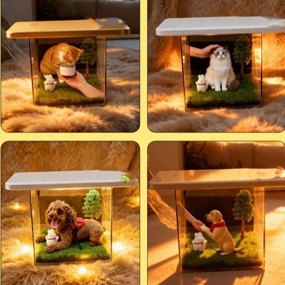 Acrylic Pet Holographic Projection Digital House Pet Souvenirs Pet Projection Souvenir Tool Cat Projection Box 3D Dog Video Box