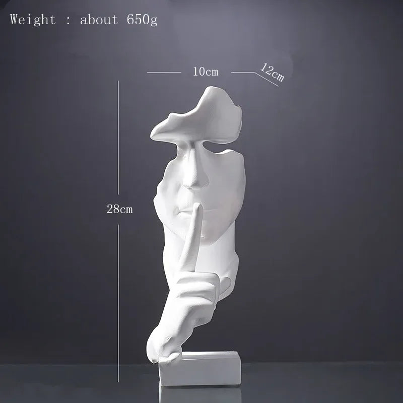 Accessories for home decoration silence is Gold statue for decoration statue of human face sculpture abstract African decoration