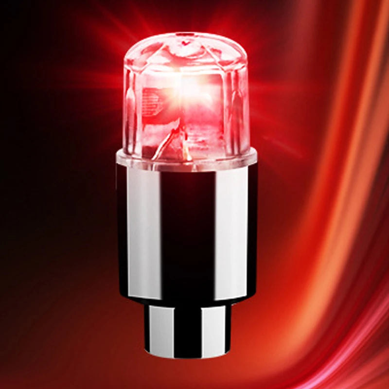 4Pcs Colorful LED Wheel Lights Car Tire Valve Caps Neon Light Bulb Universal Car Motorcycle Bicycle Valve Cover Auto Exterior