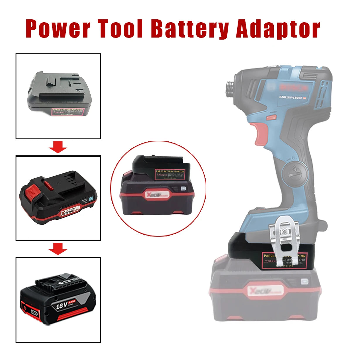 Battery Adapter Converter for Parkside 20V Lithium Batteries Compatible with For Bosch BAT Series 18V Lithium Battery Power Tool