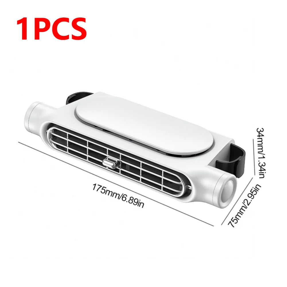 2-1pc Portable Car Seat Fan 3 Speeds Adjustable Car Seat Headrest Fan USB Powered Car Neck Cooler for Front Rear Seat Passenger