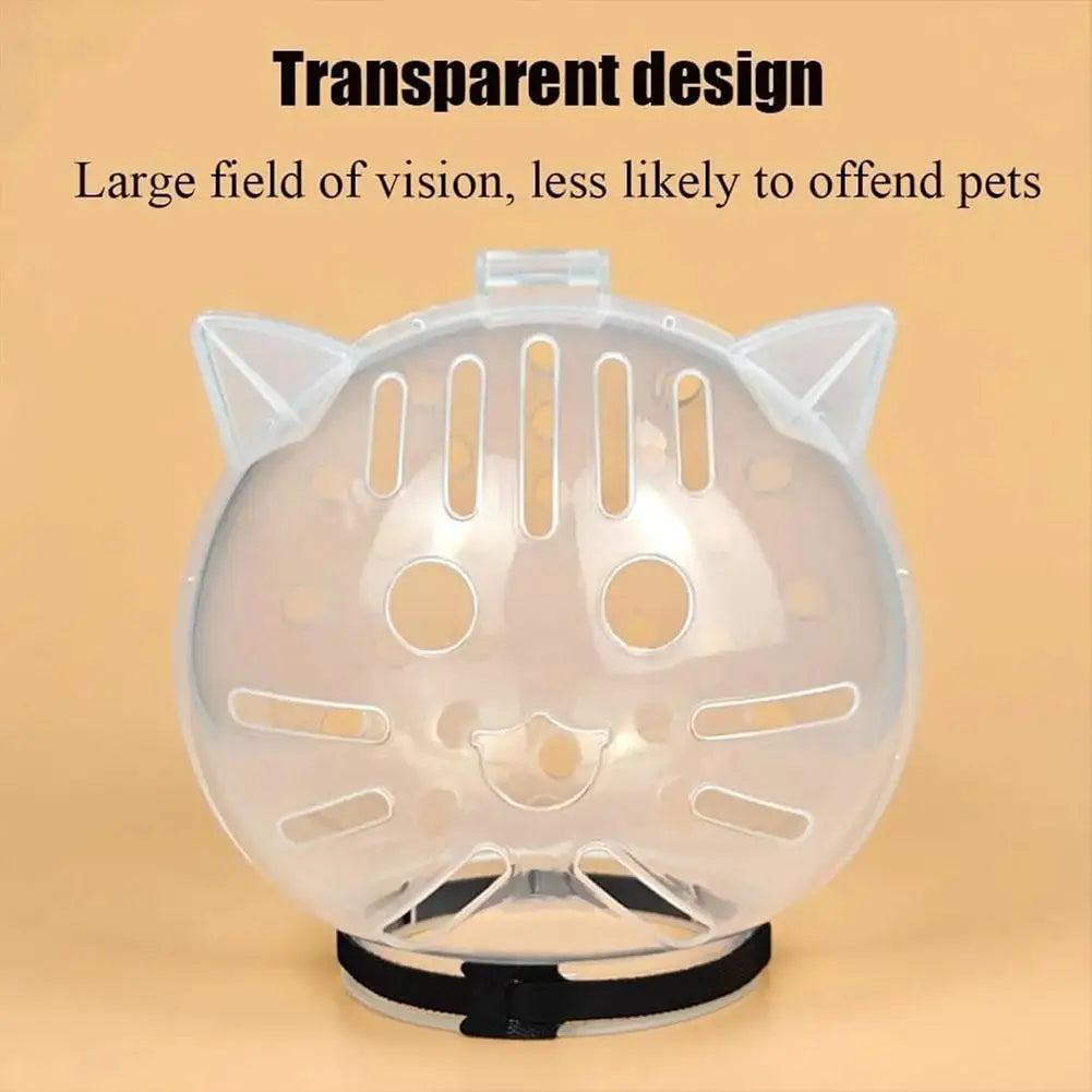 Cat Muzzle Anti-Bite Breathable Cat Grooming Supplies Grooming Mask Bath Grooming Anti-Licking Protective Space Hood