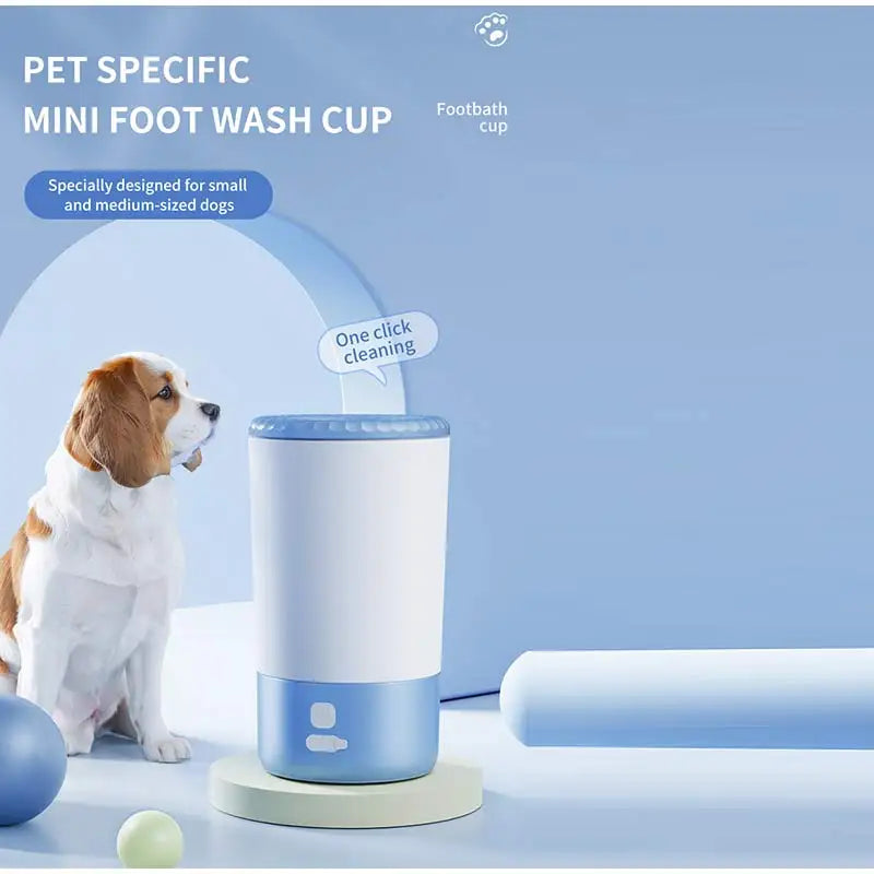 Pet Paw Cleaner Cup Automatic Dog Foot Washer with 360° Rotating Silicone Brush Portable Cleaning Tool for Bathing & Grooming