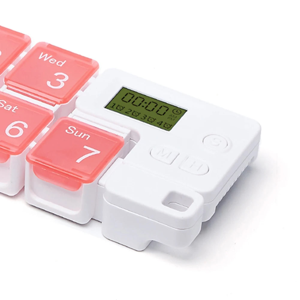 Smart 7-Day Pill Organizer Storage Case Box Weekly Pills Drug Electronic Timing Reminder Medicine Container Alarm Box