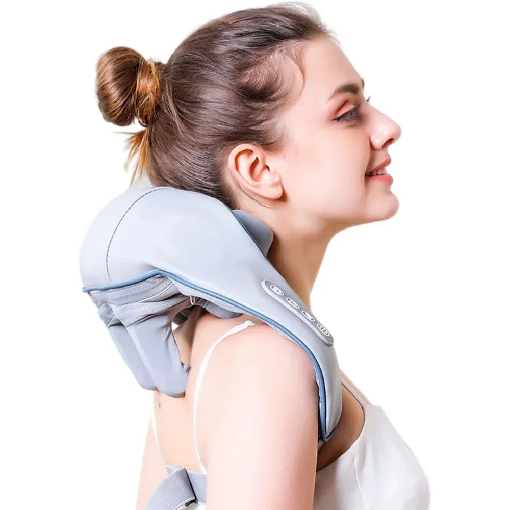 Hot-selling portable mini relaxation clay kneading smart heated shawl, multi-function acupressure massage for trapezius and neck