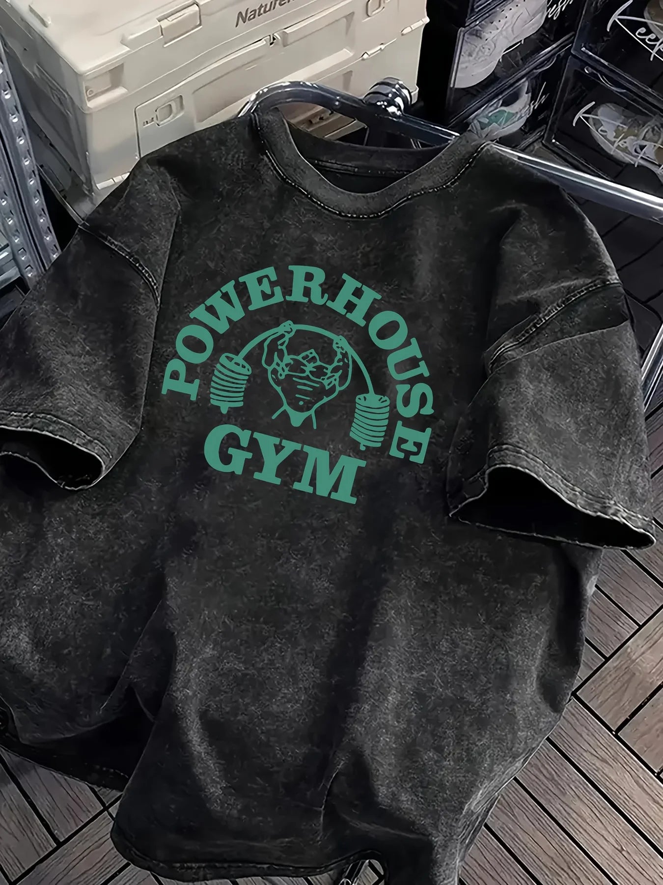 Retro Washed Gorilla World Gym Print 100% Cotton Men Women T-shirt Summer Autumn Daily Outdoor Sports Casual Street Short-sleeve