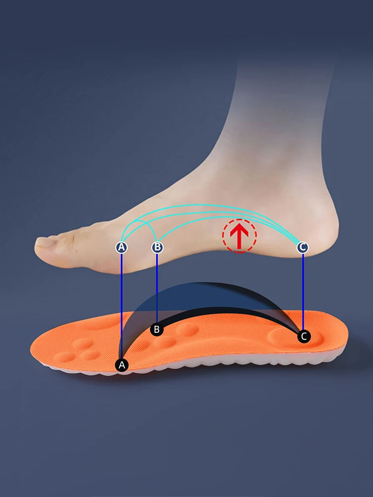 1/2/4pairs Latex Sport Insoles Soft High Elasticity Shoe Pads Orthotic Breathable Shock Absorption Cushion Arch Support Insole