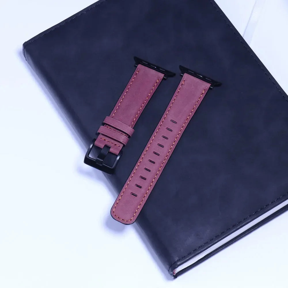 Leather Strap for Apple watch band 44mm 49/45mm 40/41 42 46mm belt Retro luxury Correas iWatch series 10 9 5 4 SE 6 7 8 ultra 2