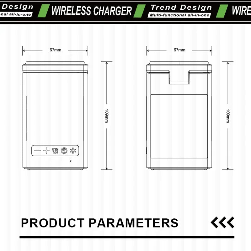 6 in 1 Magnetic Multi-function Wireless Charger with Bluetooth Speaker Alarm Clock for Iphone 16 15 Pro Max for Airpods Iwatch