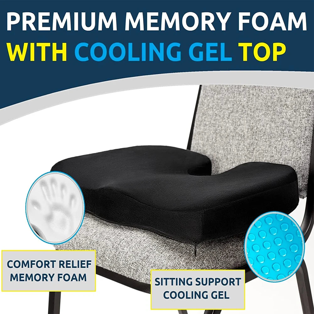 Gel Orthopedic Memory Cushion,U-shaped Seat Cushion for Home Office Coccyx Orthopedic Chair Cushion,Protect Healthy