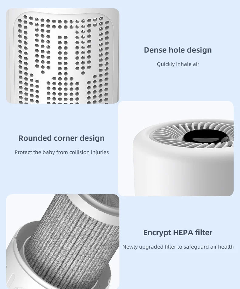 Mini Desktop Air Purifier HEPA Filter With Negative Ion Technology Eliminates Formaldehyde Odors Smoke And Dust Particles