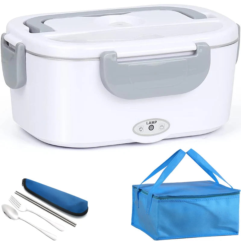 Electric Lunch Box Stainless Steel Office School 220V 110V Fast Heating Food Warmer Container 12V 24V Car Truck EU US Plug Set